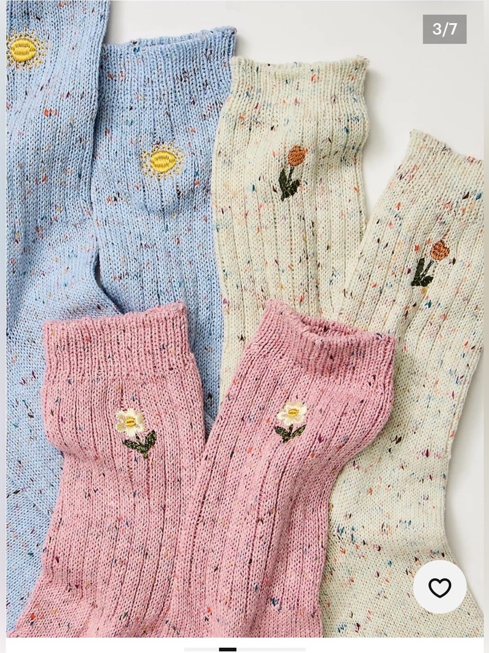 Free People Halcyon Heritage Sock Pack. NWT. Pink blue cream
